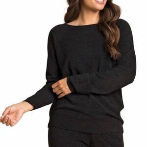 Barefoot Dreams Black CozyChic Ultra Lite Roll Neck Pullover Top